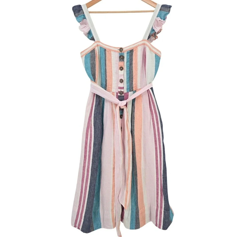 J. Crew Womens 8 Button Up Midi Dress in Mixed Stripe